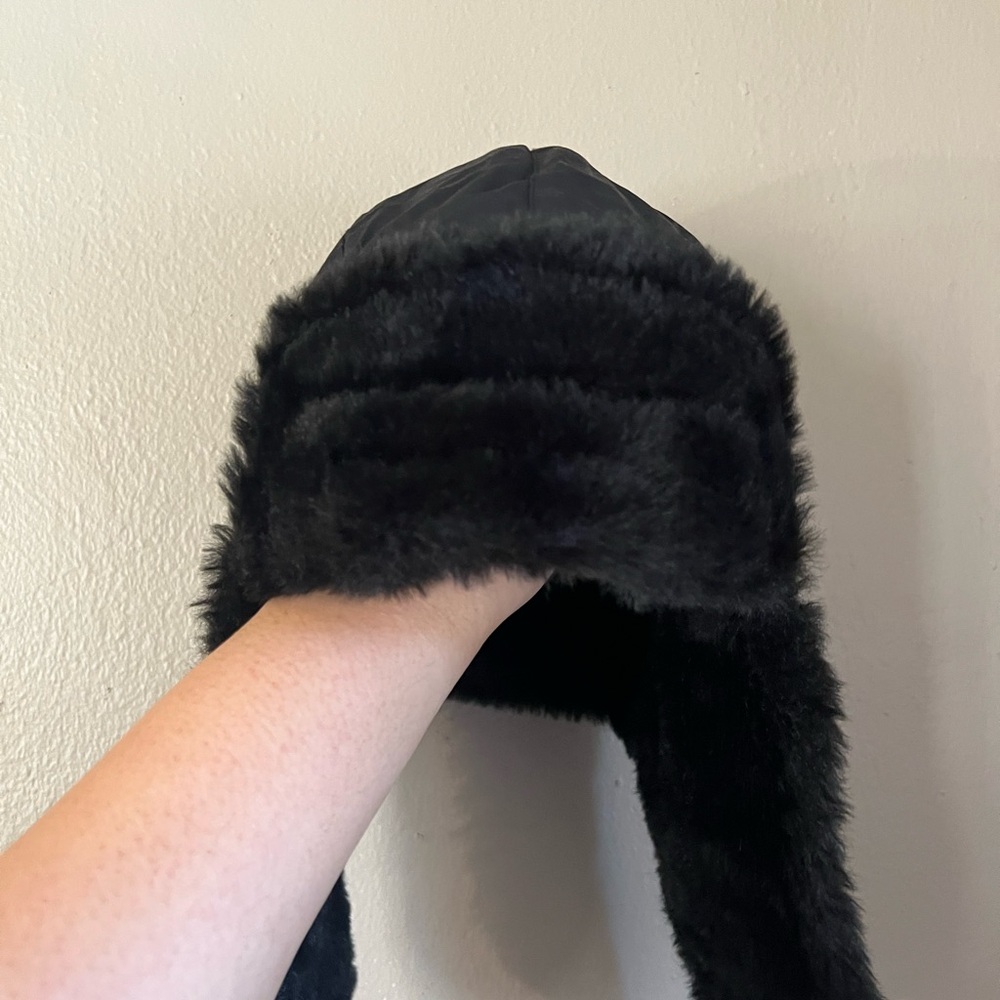 Black Faux Fur Winter Hat